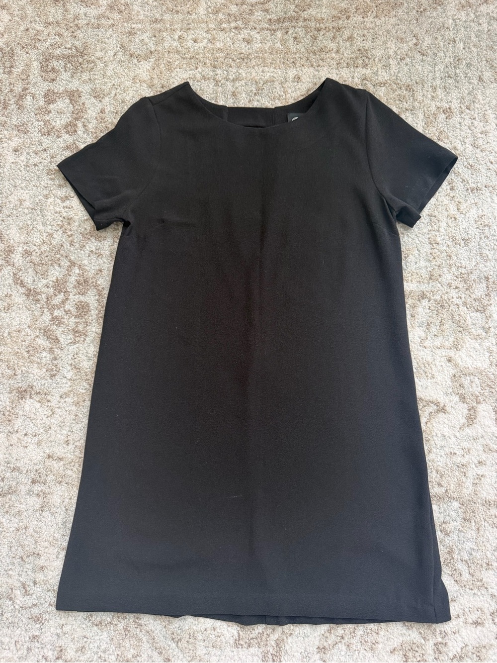 Bobeau Black Open Back Shift Dress Short Sleeve Size Small